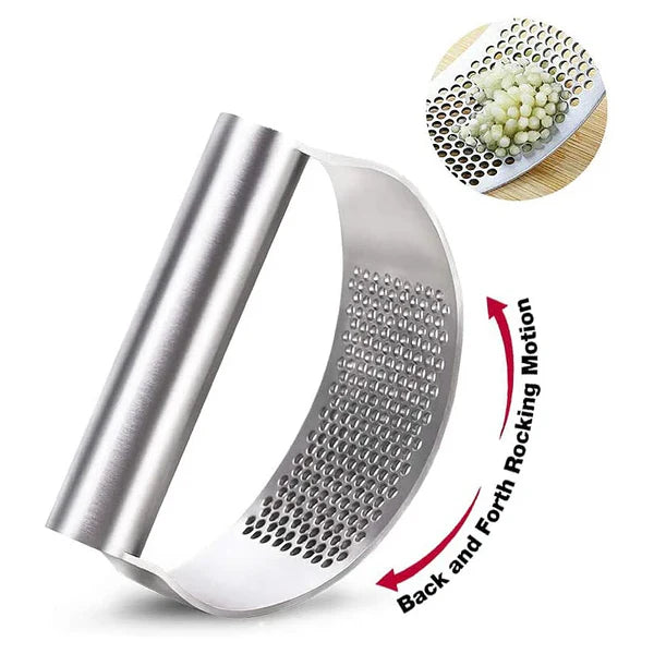 Stainless Steel Garlic Press - Effortless Manual Crusher