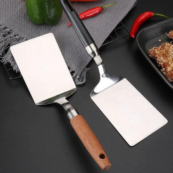 Square Head Stainless Steel Spatula with Wood Handle